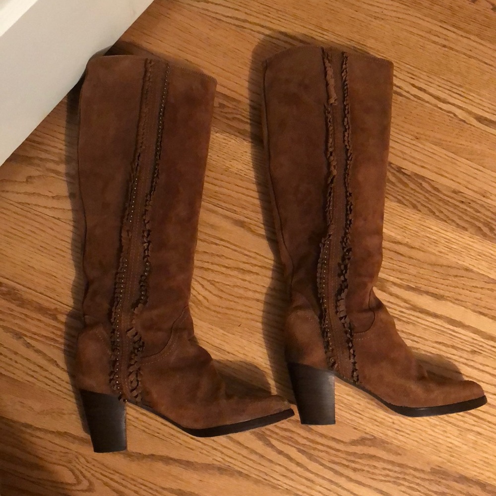 Frye Knee High Boots In Suede